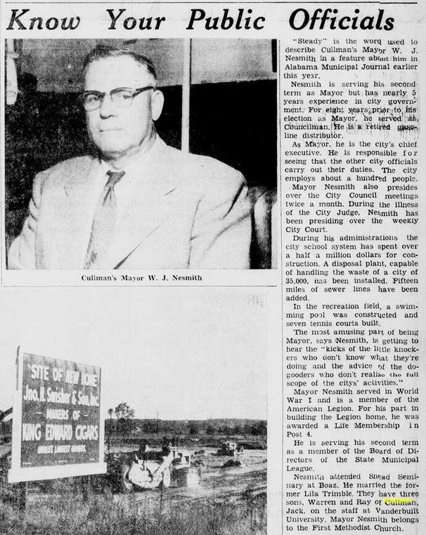 Mayor W.J. Nesmith | 1955
